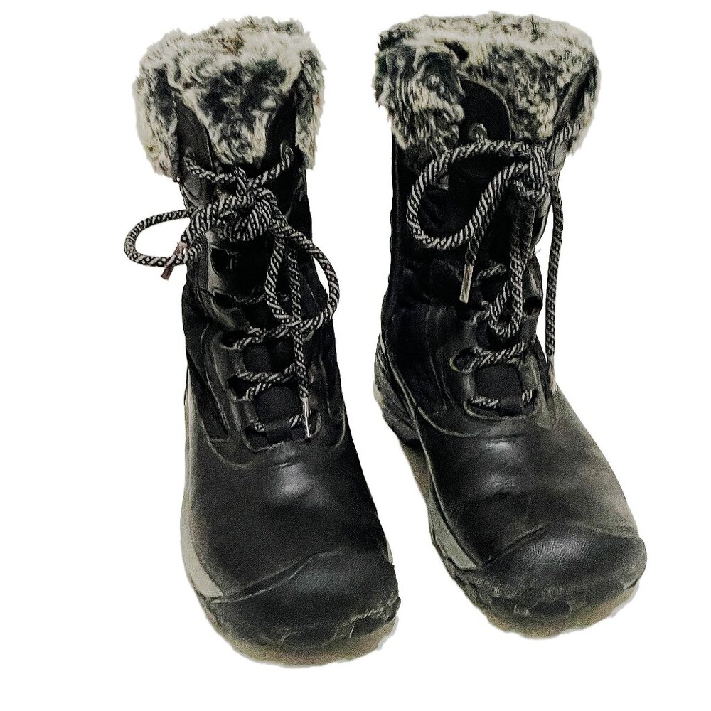 KEEN Hoodoo III Boots 6 Black Leather Waterproof Winter Fur Lace Up Insulated - Picture 3 of 15
